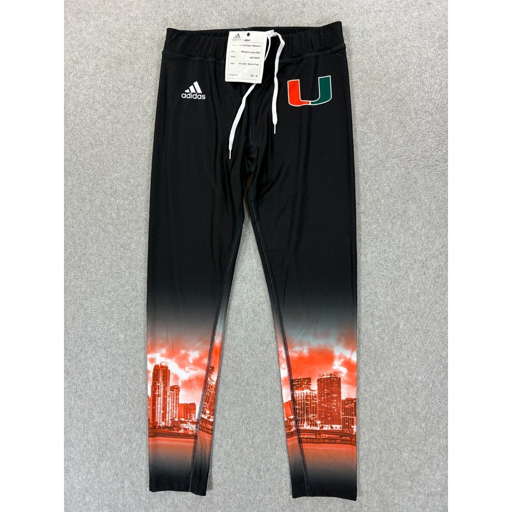 NWT‎ Miami Hurricanes Track & Field Long Tights (Women's Medium) Black